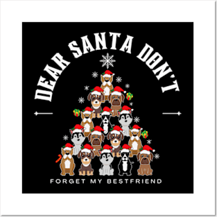 Dear Santa don't forget my Bestfriend retro vintage Santa Christmas shirt holiday gift stickers Posters and Art